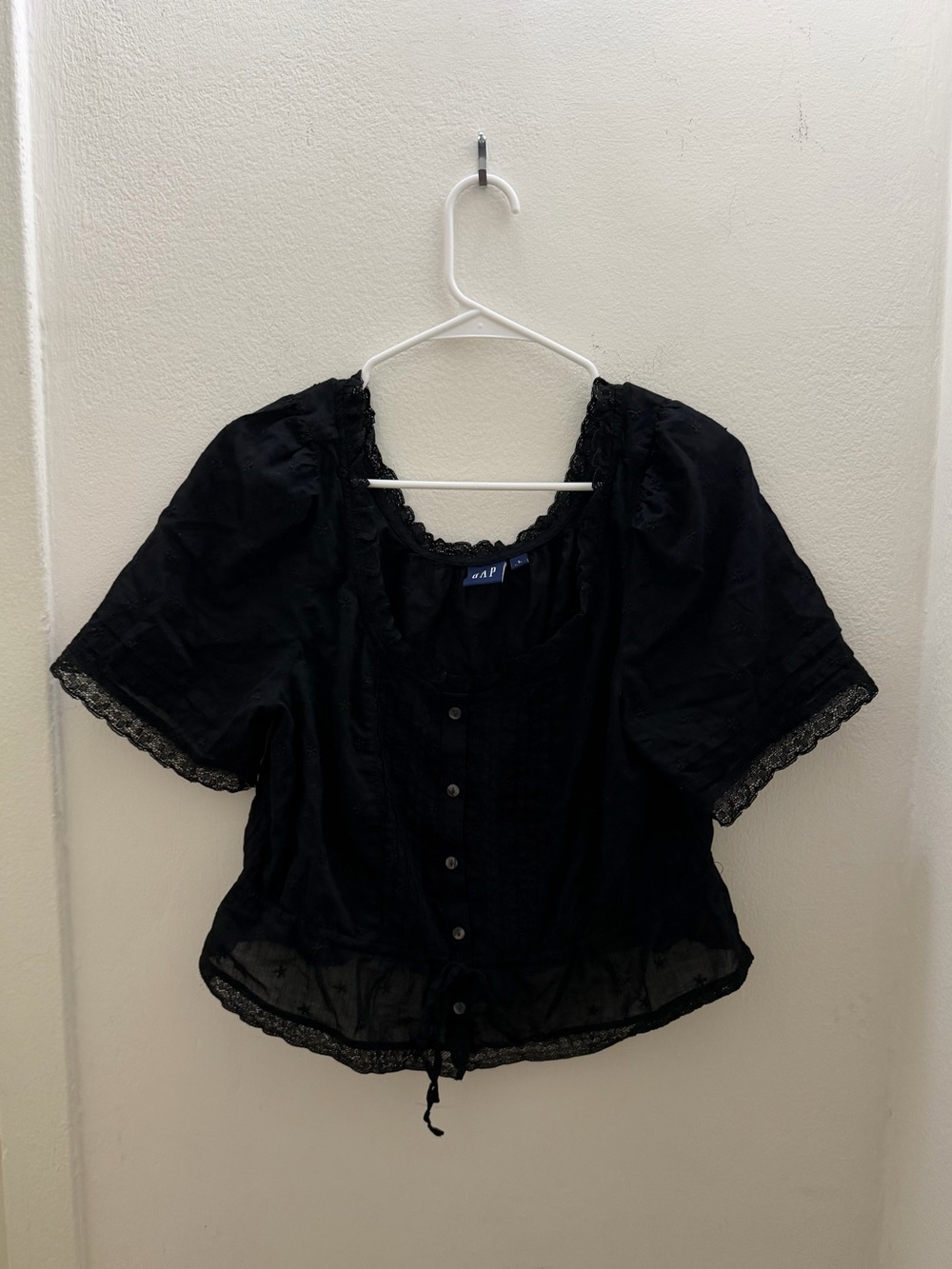 Gap Lace-Trim Peplum Top